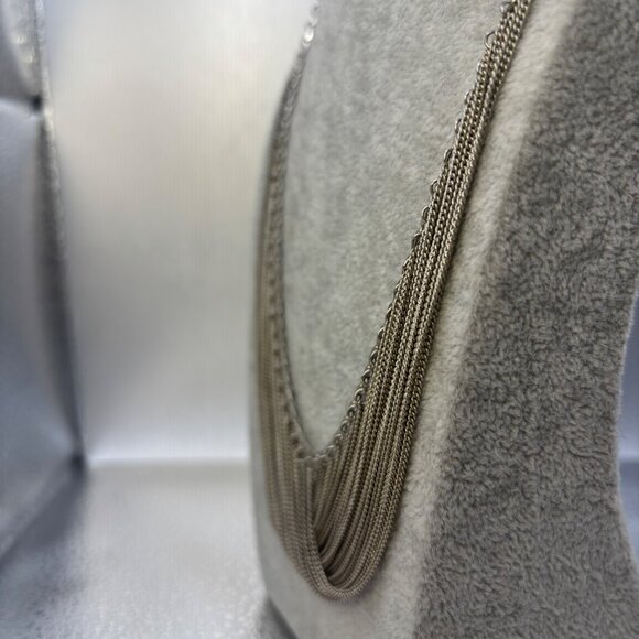 Intimate Silver-Tone Multi-Strand Draped Chain Necklace For Women Feminine - Picture 5 of 12